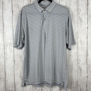 Peter Millar Shirt Mens Size Large‎ Blue Striped Seaside Wash Short Sleeve Golf